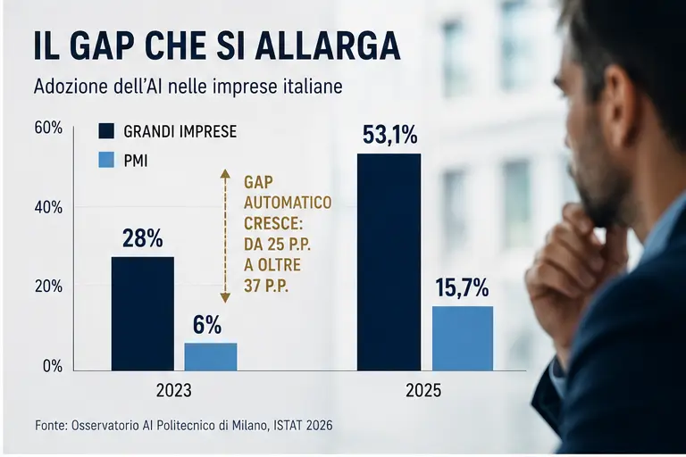 PMI italuane e AI il gap  che si allarga